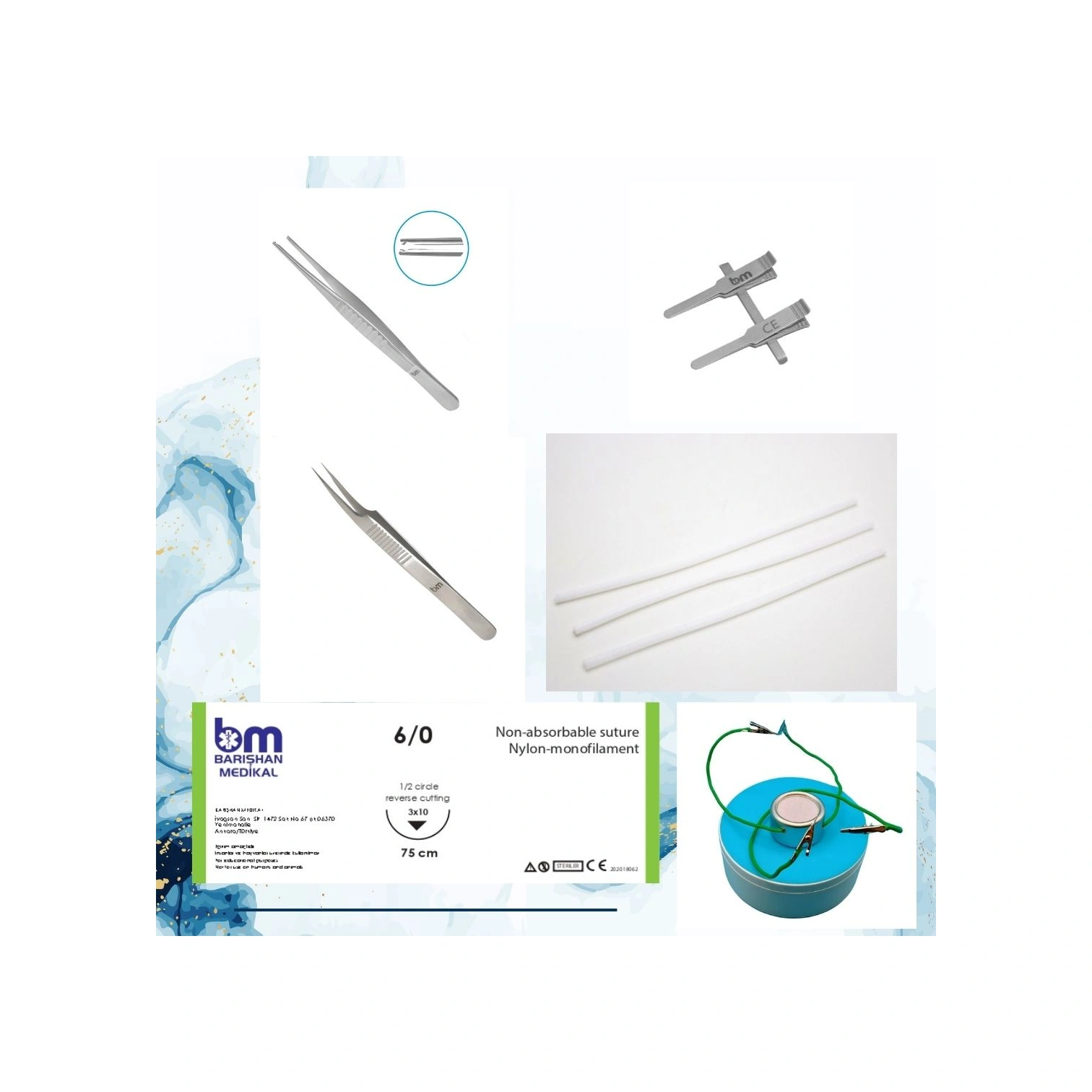 S12e4 Silikon 3mm Damar Uygulama Ve Onarım Seti Asistan Acland Aprox Aplikatör Dilatatör 6/0 Damar Tutucu Kompakt Dikiş Eğitim Seti Çok Renkli S12e4 Silikon 3mm Damar Uygulama Ve Onarım Seti Asistan Acland Aprox Aplikatör Dilatatör 6/0 Damar Tutucu Kompakt Dikiş Eğitim Seti Çok Renkli