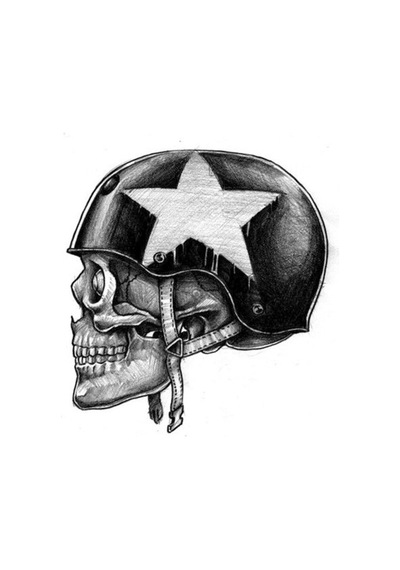 Kasklı Kuru Kafa Oto, Motorsiklet, Kask, Laptop Sticker 12x11 Cm