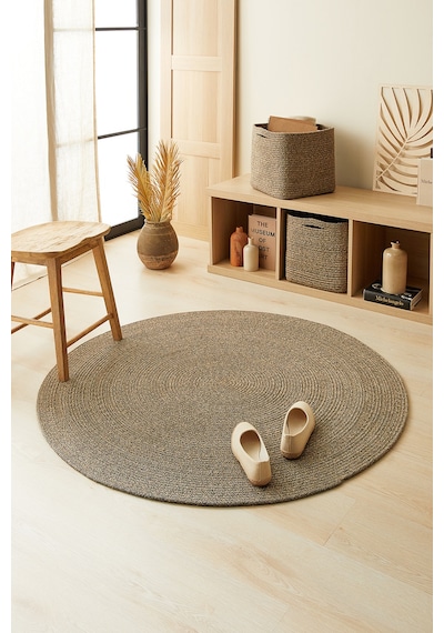 Ocean Home Textile Siyah Kırçıllı Jüt Halı Kilim 120 CM