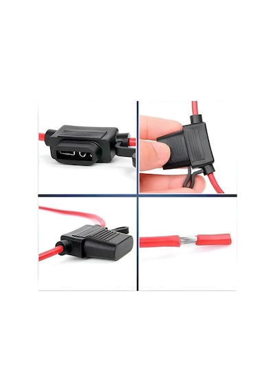 Mini Bıçak Sigorta Yuvası Kablolu Kapaklı Su Geçirmez