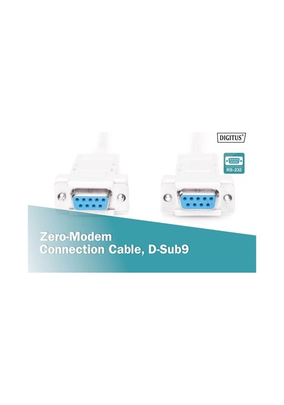 Digitus Rs232 Db9 Dişi Dişi Zero Seri Kablosu 1,8 Metre Ak-610100-018-e