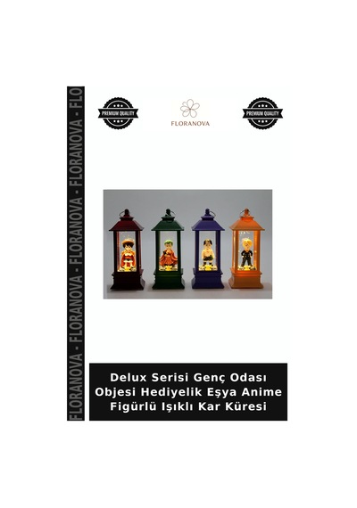 Delux Serisi Genç Odası Objesi Hediyelik Eşya Anime Figürlü Işıklı Kar Küresi
