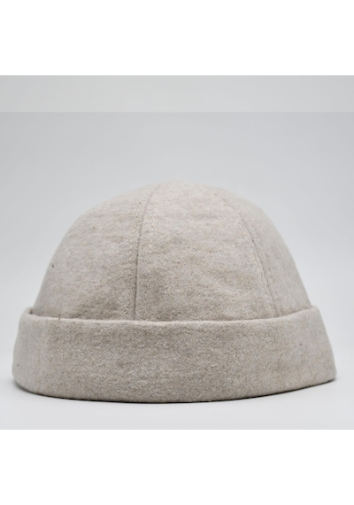 Şapkadan Etnik Desen Kısa Docker Şapka Vintage Cap Kasket Krem