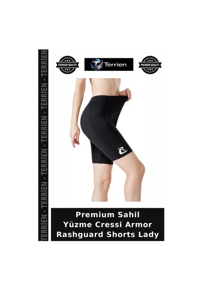 Terrien Premium Sahil Yüzme Cressi Armor Rashguard Shorts Lady Black