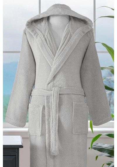 Özdilek Tek Bornoz Şalyaka Kapşonlu-woven Gri Xxl Beden Gri