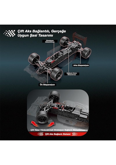 Reobrix Technic 11039 1/8 Mclaren Formula 1 Araba Yaratıcı Yapı Blok Seti Building Blocks -2800parça