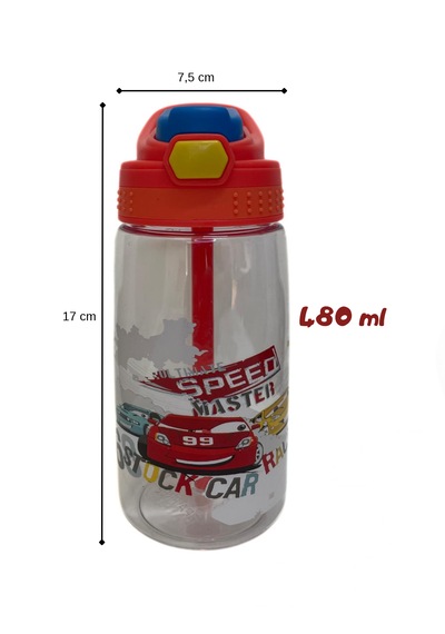 480 Ml Baskılı Çocuk Matarası Kilitli Kapak Ve Taşıma Kulpu Turuncu