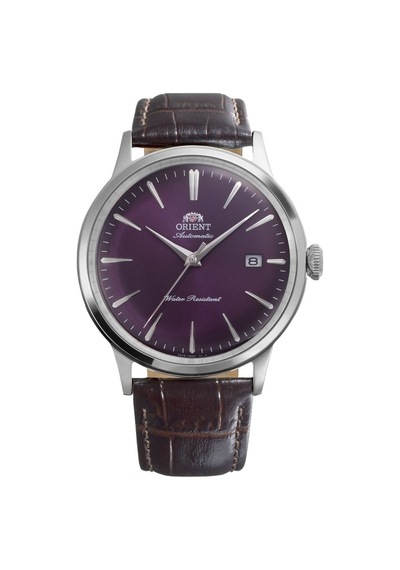 Orient Ra-ac0032v30b Otomatik Deri Kahverengi Mor Kadran 40 Mm Erkek Kol Saati Gri