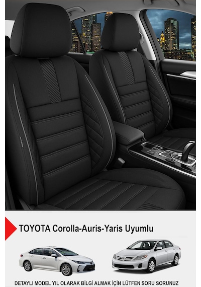 Oniks Oto Koltuk Kılıfı- Toyota Corolla-auris-yaris Uyumlu Siyah