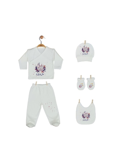 Pia Baby Gl 2201 İsme Özel Yastık Zıbın Set Krem
