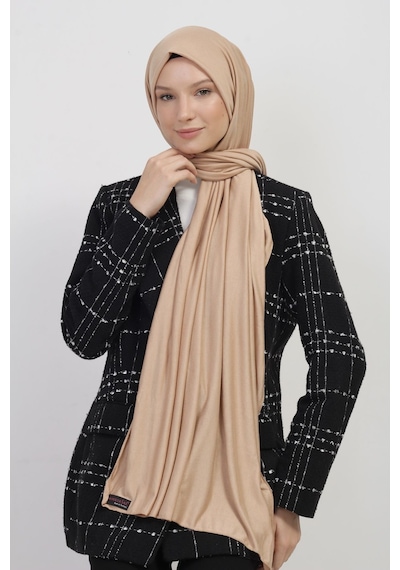 Manolyaşal İslamic Hijab Tesettür Penye Şal - 70 X 180 / Koyu Krem Koyu Krem