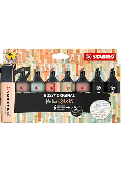 Stabilo Boss Nature Colors 8'li Fosforlu Kalem Set / 51001584 Ahşap - Kırmızı