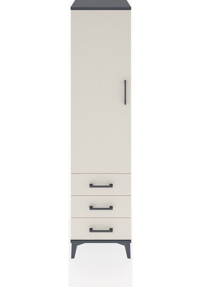 Hyperion Dolap Tek Raflı 3 Çekmeceli Tek Askılı 44x44x182 Antrasit-aytaşı Antrasit Hyperion Dolap Tek Raflı 3 Çekmeceli Tek Askılı 44x44x182 Antrasit-aytaşı Antrasit