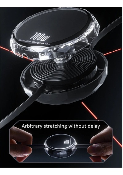 5 Adet 3in1 Makaralı Çoklu Şarj Kablosu 100w Hızlı Şarj - Type-c, Lightning, Micro Usb Geri Çekilebilir Data Kablosu