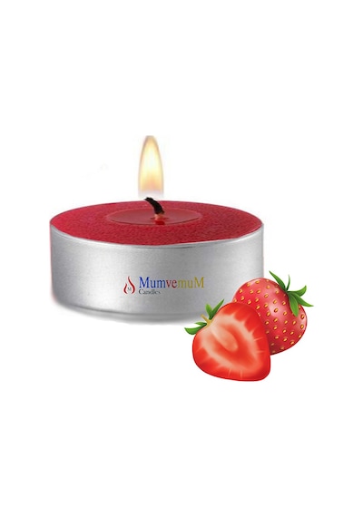 10 Lu Çilek Kokulu Kırmızı Tealight Mum