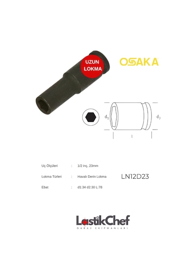 Osaka 23 Mm1/2" Derin Lokma