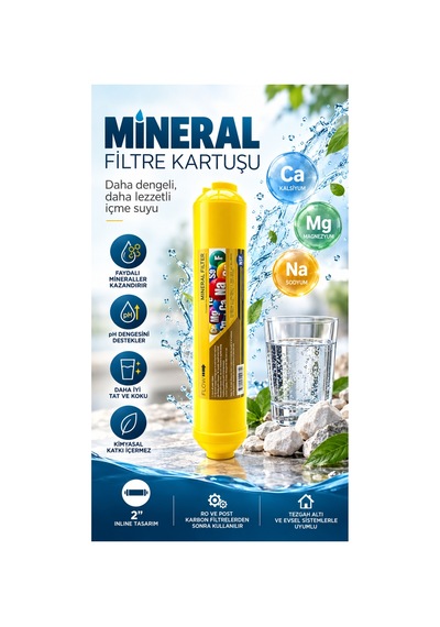 Car-fil 2 İnç Mineral Filtre Su Arıtma Cihazı İçin Mineral Takviyeli Inline Filtre