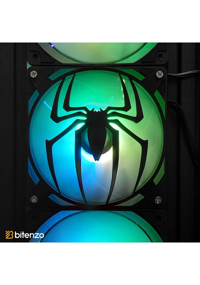 Örümcek Desenli 120x120 Mm Oyun Pc Aksesuarı, Masaüstü Bilgisayar Fan Kapağı Siyah