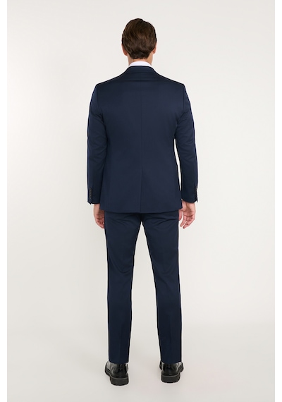 AC&Co / Altınyıldız Classics Erkek Slim Fit Dar Kesim Mono Yaka Takım Elbise Lacivert