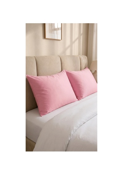 2'li Pamuklu Kumaş Yastık Kılıfı Seti Pembe - 880722868 Pembe