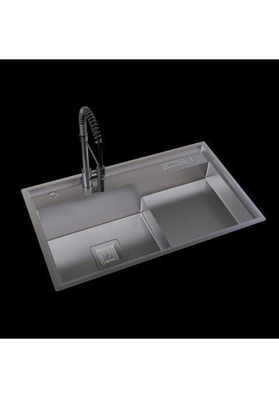 Inox 80x48,5 Çift Göz Bardak Yıkamalı Paslanmaz Çelik Eviye Renkli