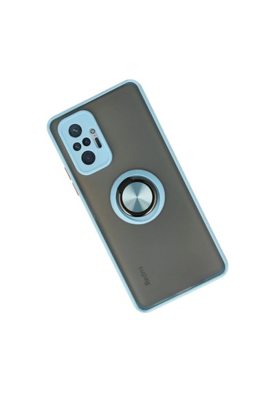 Xiaomi Redmi Note 10 Pro Kılıf Montreal Yüzüklü Silikon Kapak - Buz Mavi Çok Renkli