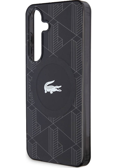 Galaxy S24 Uyumlu Kılıf Lacoste Lisanslı Magsafe Çift Katman Timsah Logolu Blend Monogram Koyu Yeşil