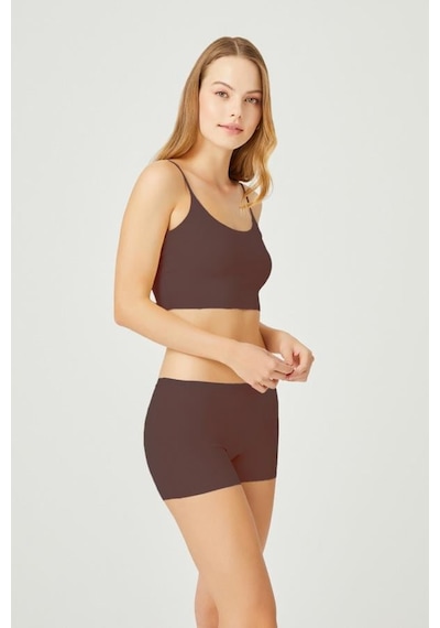 Cottonill Basic Lazer Kesim Dikişsiz Kadın Boxer Külot 3'lü Paket - 2 Çok Renkli 3