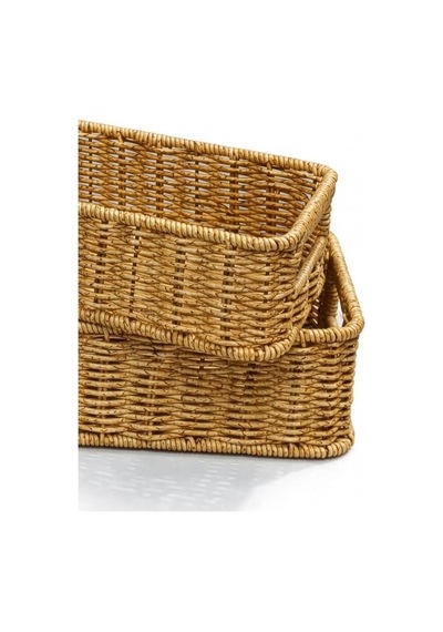 Tr 2'li Dikdörtgen Hasır Rattan Organizer Sepet - Bb6073 Diğer
