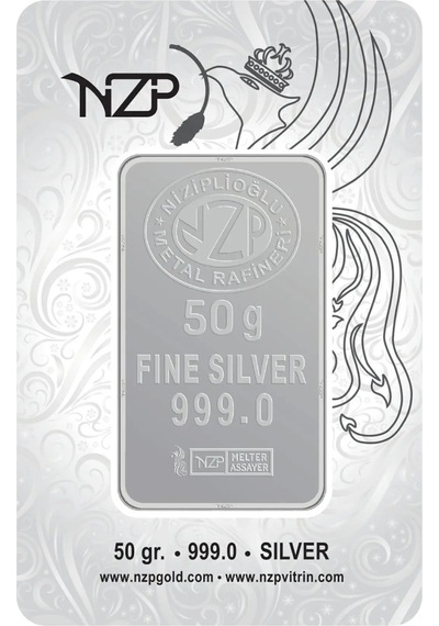 Nzp Gold Nizip Külçe Gümüş 50 G
