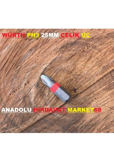 Würth Ph3 Yıldız Bits Uç 25 Mm Cobalt Çelik Vida Sıkma Ucu Kalın