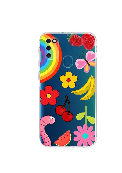 Samsung Galaxy M30s İle Uyumlu Water Color 5 Kamera Korumalı Şeffaf Kılıf Şeffaf