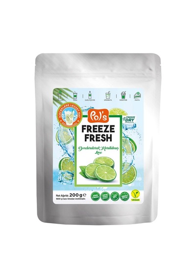 Pol's Freeze Fresh Dilim 200 G Lime - Dondurularak Kurutulmuş Lime Dilimleri 3'li Ekonomik Pake Tarı