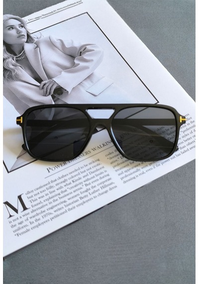 Renkli Cam Uv400 Filtre Korumalı Unisex Güneş Gözlüğü Siyah