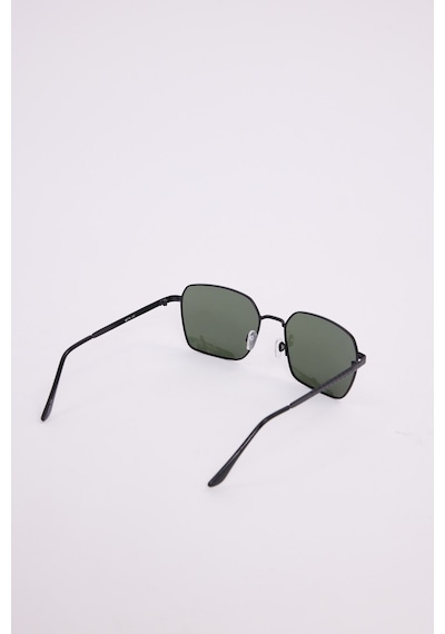 Unisex Köşeli Siyah Çerçeve Yeşil Camlı Uv 400 Korumalı Güneş Gözlüğü-51227 Çok Renkli