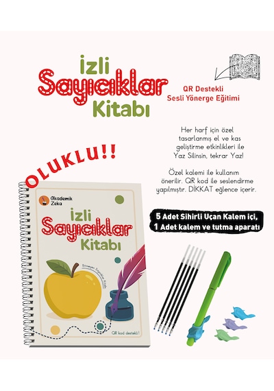 İzli Sayıcıklar Kitabı Oluklu 1 Adet Sihirli Uçan Kalem- Tutma A