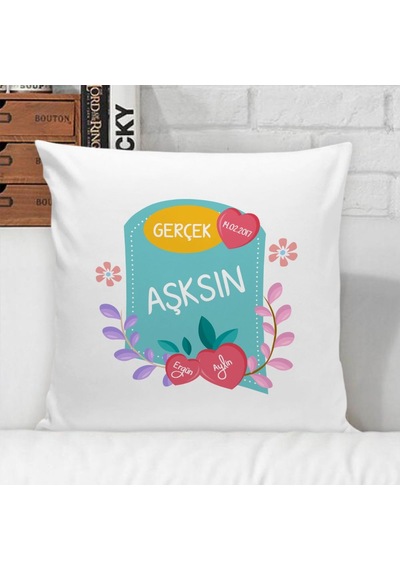 Kişiye Özel Gerçek Aşksın Beyaz Yastık Kılıfı