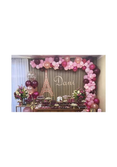 100 Adet Pembe Fuşya Rose Gold Balon Zinciriözel Gün Konsept Balon Zinciri A