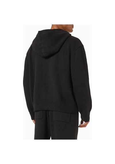 Maniere De Voir Eiffel Hoodie, Örgü Kapüşonlu Üst, Işlemeli Logo Ve Yivli Detaylar Siyah