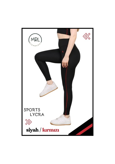 Missmaral Kadın Yüksek Bel Toparlayıcı Spor Tayt Siyah / Kırmızı Şerit Detaylı Lycralı Dalgıç 1041 Siyah Kırmızı Missmaral Kadın Yüksek Bel Toparlayıcı Spor Tayt Siyah / Kırmızı Şerit Detaylı Lycralı Dalgıç 1041 Siyah Kırmızı