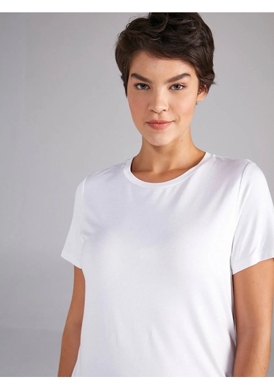 Faik Sönmez Kadın T-shirt B00002 Beyaz