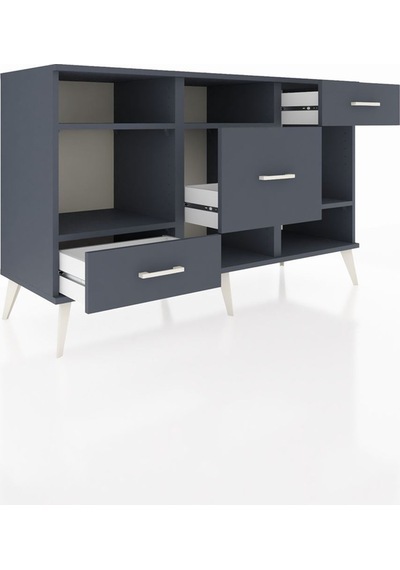 Hyperion Konsol 4 Raflı 3 Çekmeceli 132x44x83 Antrasit-antrasit Antrasit Hyperion Konsol 4 Raflı 3 Çekmeceli 132x44x83 Antrasit-antrasit Antrasit