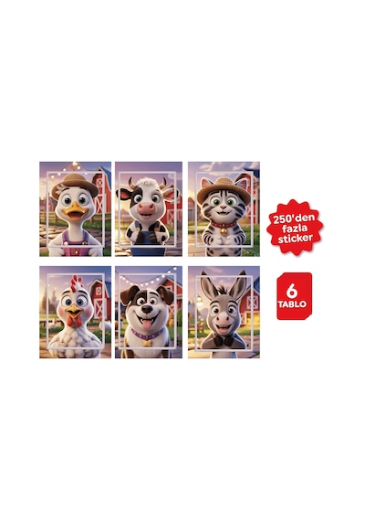 Playever Sticker Puzzle - Çiftlik, Çıkartmalı Yapboz Etkinlik Kitabı