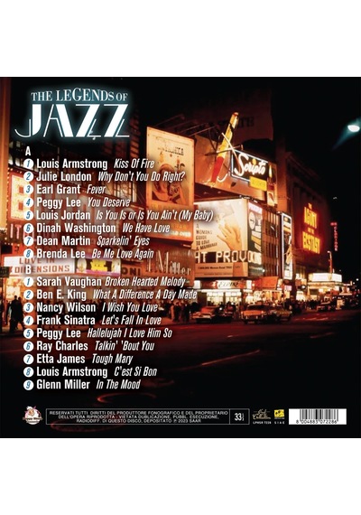 The Legends Of Jazz - Jazz Stars Of The Night Various Artist Frank Sinatra Louis Armstrong Ben E. King Dinah Washington Ray Charles Gleen Miller Etta James Dean Martin Earl Grant