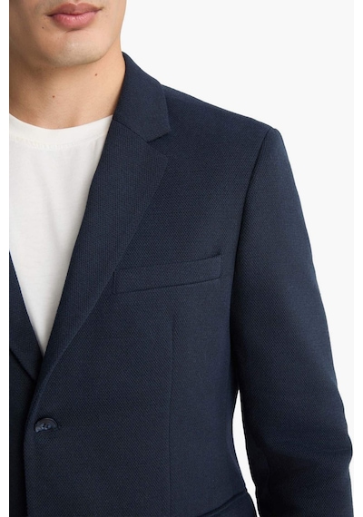 Defacto Slim Fit Dar Kesim Blazer Ceket F7690ax25aunv64 Lacivert