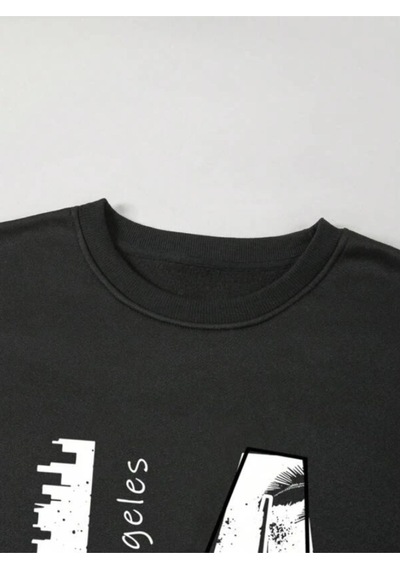 Altamira Erkek La Baskı Bisiklet Yaka Sweatshirt 001