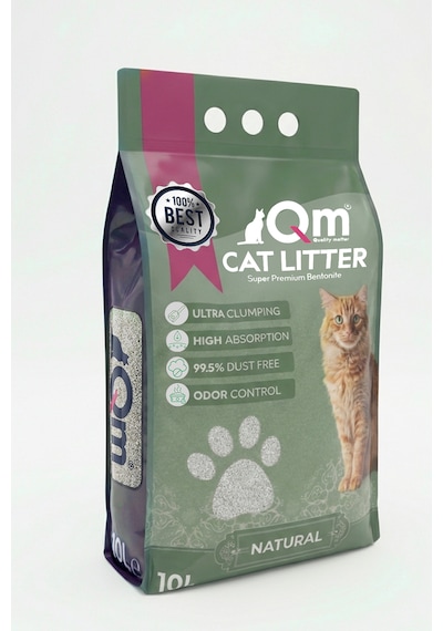 Qm Natural Süper Premium Bentonit Kedi Kumu 10 L