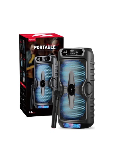 Kablosuz Mikrofonlu Bluetooth Hoparlör Şarjlı Taşınabilir Speaker 2x15w