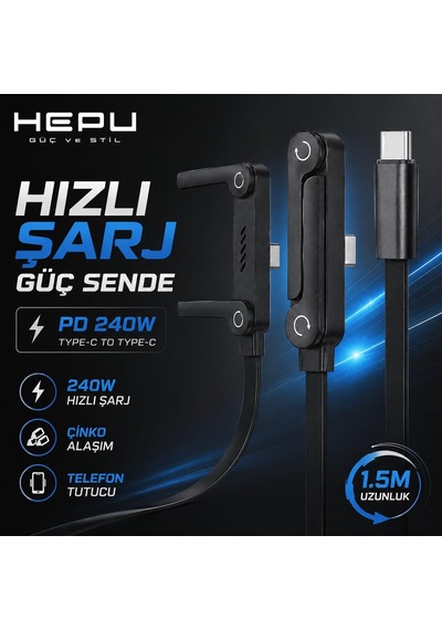 Armor Series Hp-atc01 Pd 240w Type-c To Type-c Hızlı Şarj Kablosu 1.5m - Çinko Alaşım Gövdeli, Örgülü Entegre Telefon Stantlı Ve 90 Açılı Veri Aktarım Kablosu Armor Series Hp-atc01 Pd 240w Type-c To Type-c Hızlı Şarj Kablosu 1.5m - Çinko Alaşım Gövdeli, Örgülü Entegre Telefon Stantlı Ve 90 Açılı Veri Aktarım Kablosu