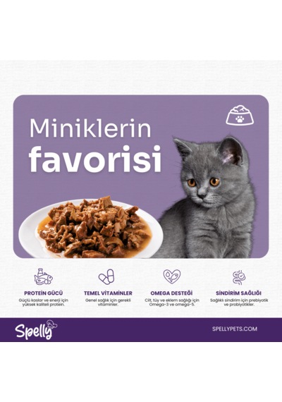 Spelly Kuzulu Yetişkin Kedi Konserve Maması 24 x 85 G